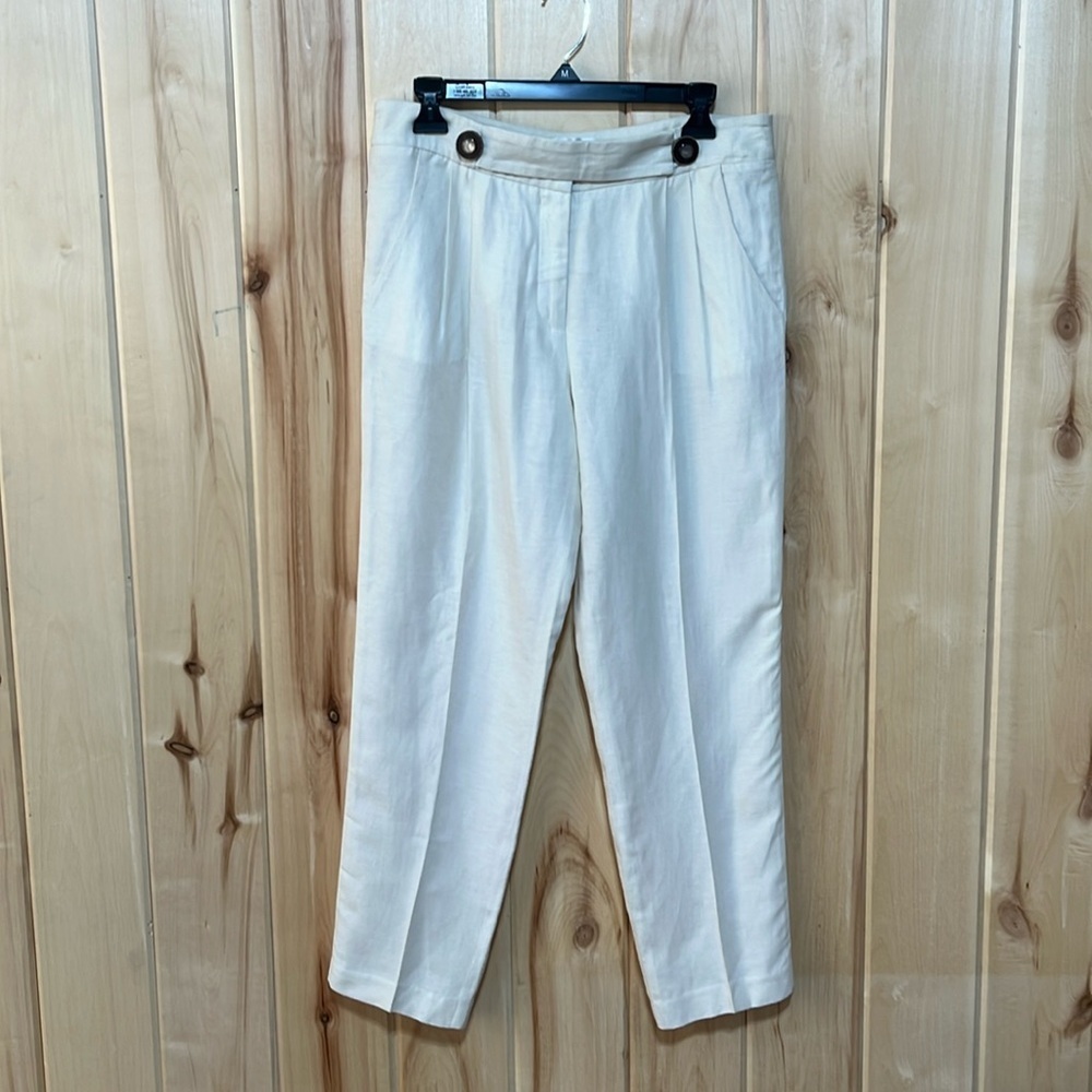 Milly White Linen‎ Blend Pants Size 6